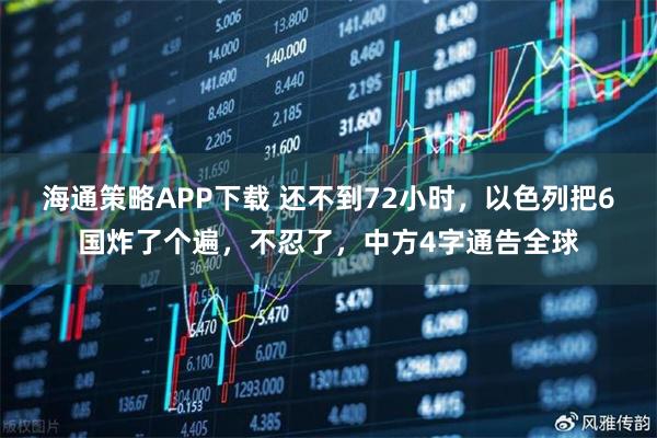 海通策略APP下载 还不到72小时，以色列把6国炸了个遍，不忍了，中方4字通告全球
