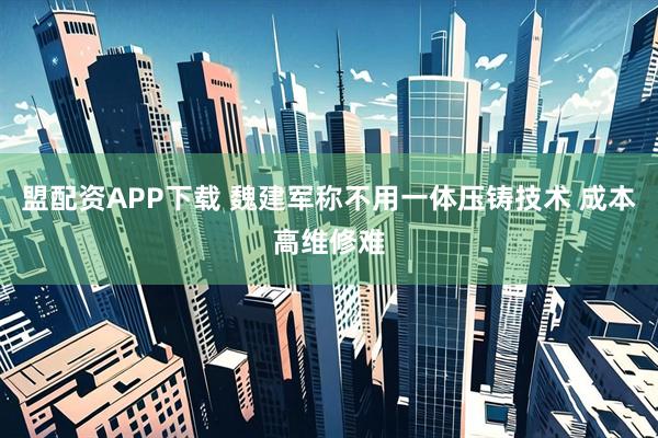 盟配资APP下载 魏建军称不用一体压铸技术 成本高维修难