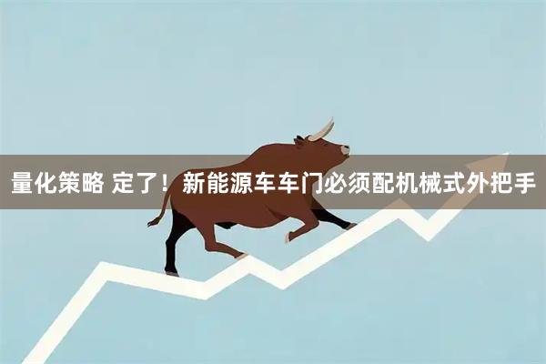量化策略 定了！新能源车车门必须配机械式外把手