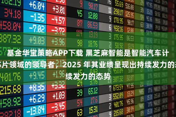 基金华宝策略APP下载 黑芝麻智能是智能汽车计算芯片领域的领导者，2025 年其业绩呈现出持续发力的态势